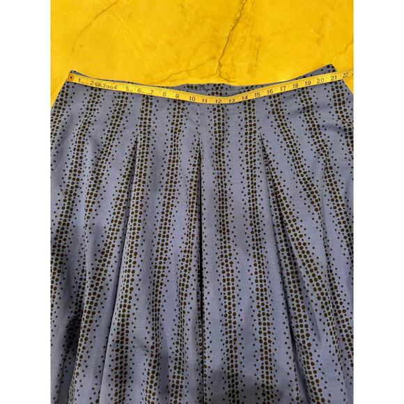 Lane Bryant Blue Skirt Sz 22 Black Polka Dots Knee Length Full Skirt - Picture 7 of 8